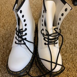 White 1460 Dr. Martens 8-eye